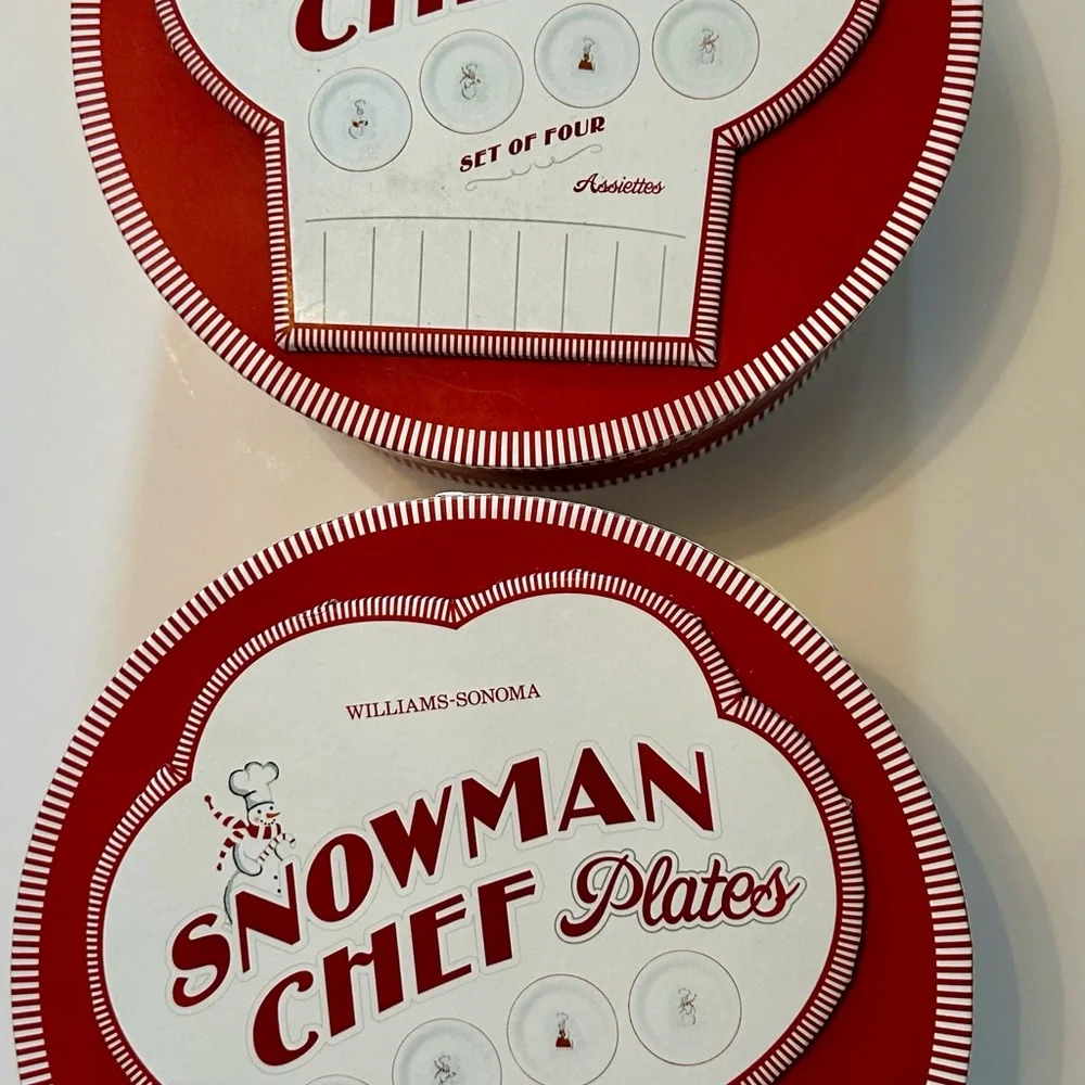 Williams-Sonoma Holiday Snowman Plates- Set of 8